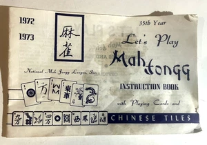 LET'S PLAY MAH JONGG JONG INSTRUCTION BOOK 1972-3: 28 PAGES - QUITE RARE! - Picture 1 of 5