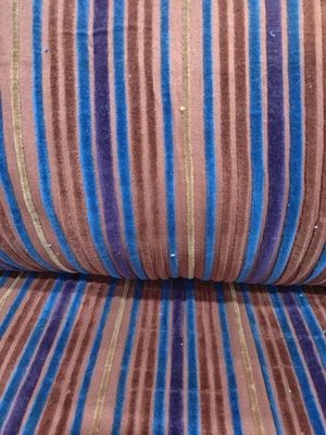 Indian Velvet Upholstery Fabric Sewing Running Fabric Cactus By  Yard Multi Line - Image 1 of 4