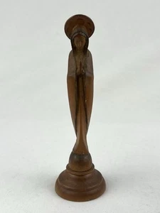 VTG ANRI Italy Carved Wood Virgin Mary Madonna Sculpture Figurine w/ Label EUC - Picture 1 of 7