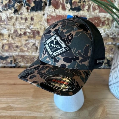 Columbia PHG Sportswear Mens Green Camo Diamond antlers Hat Mesh back L/XL NWT - Image 1 of 4