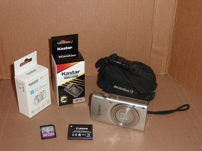 Canon PowerShot ELPH 180 Silver Digital Camera 20MP 8x Zoom - Bundle Tested - Image 1 of 4