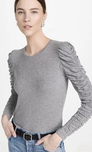 Veronica Barba Jean Delara Acanalado Manga Larga Camiseta Top Camisa Mediana  - Imagen 1 de 3