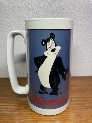 Taza térmica para servir cerveza Hamms con oso de dibujos animados hecha en EE. UU. De colección Foto 1 de 4