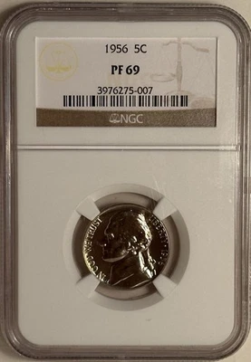1956 Jefferson Nickel 5 Cents, NGC PF 69 - Image 1 of 4