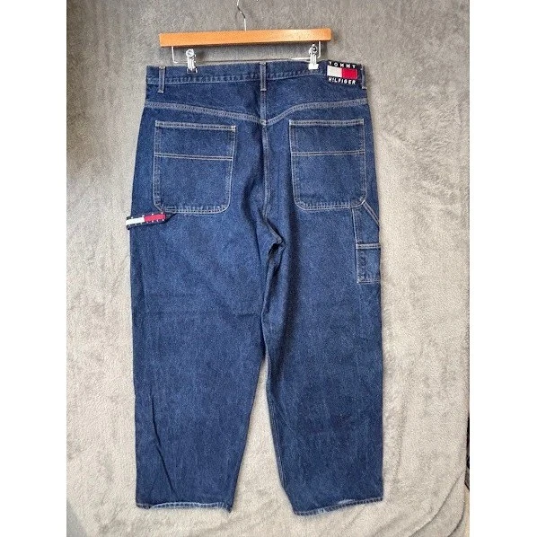 Vintage 90s Tommy Hilfiger Carpenter Jeans 42x32 Blue Denim  Menswear - Image 1 of 4