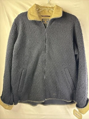 Chaqueta Woolrich Sherpa para mujer polar cremallera completa ribete de pana pequeña nueva con etiquetas negra Foto 1 de 4