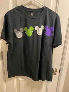 Disney Store L Top Halloween Black Adult Shirt Large T-shirt Lg Mickey Mouse - Picture 1 of 7