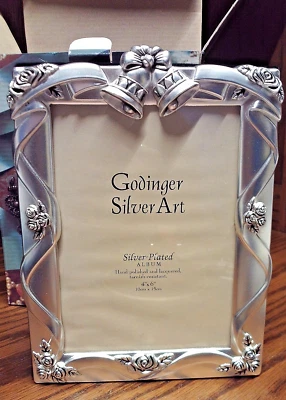 Godinger Silver Plated Satin Finish Wedding Album 1999 for 100- 4 x6" Pics  1002 - Image 1 of 4