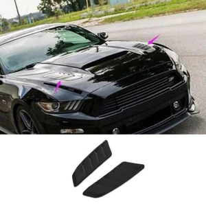 2x Black Matte Engine 2015-17 ROUSH Vent Inlet Air Intake Hood For Ford Mustang - Picture 1 of 7