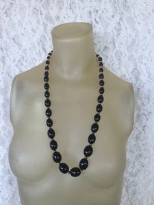 Vintage Napier Necklace. Beaded Black & Gold Signed NAPIER 29" - Picture 1 of 4