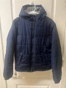 FADED GLORY Puffer Winter Coat - HOODED - NAVY - KID'S Size XXL (18) - Picture 1 of 7