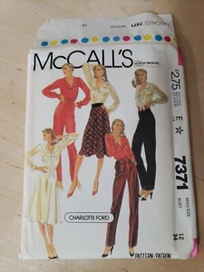 McCalls Schnittmuster #7371 Misses Bluse, Rock, Hose Muster Gr. 12 -ungeschnitten- - Bild 1 von 4