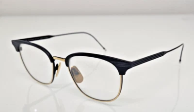 Auténticas gafas de borde completo THOM BROWNE TB-104-C-NVY-GLD 51-19-150 Foto 1 de 4