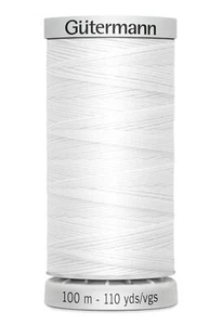 Gutermann Extra Strong Polyester Thread, Colour 800 WHITE, 100m Spool 100% Polye - Picture 1 of 1