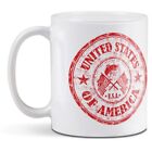 White Ceramic Mug - United States Of America Travel Stamp #5386
