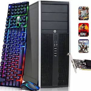HP Tower Desktop Gaming PC i5-2nd 16GB 256GB SSD 500GB NVIDIA GT 1030 Windows 11 - Picture 1 of 8