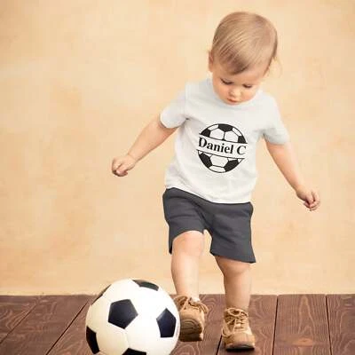 Personalised Football Kids T-Shirt, Kids Custom Name Top, Boys Football T-Shirts - Image 1 of 4