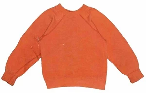 Vtg 70s Kids Orange Blank Raglan Crewneck Sweatshirt S/M - Picture 1 of 3