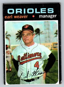 1971 Topps Baseball #477 Earl Weaver Baltimore Orioles - Bild 1 von 2