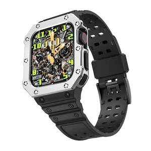 For Apple Watch 9/8/7/6/5/4 Rugged Bumper Cover + Band Strap 45/44/42/41/40/38MM - Picture 1 of 65