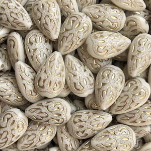 20X Cuentas Beige Antiguas 18x12mm Lágrima Elegante Plástico Acrílico Cuentas Medievales - Imagen 1 de 8