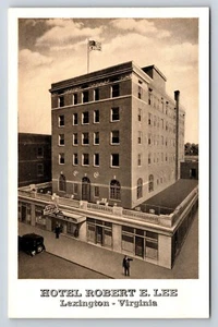 Postkarte Hotel Robert E. Lee Lexington, Virginia Außenansicht Auto Türsteher - Bild 1 von 2