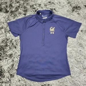Under Armour Heatgear UC Berkley Cal Golden Bears Polo Shirt Women's M Blue Logo - Picture 1 of 18