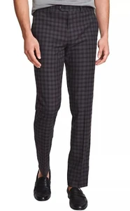 $175 New Mens Bar III Slim Fit Brown Check Stretch Suit Dress Pants 30 x 32 - Picture 1 of 3