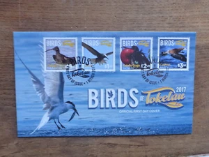 TOKALAU 2017 BIRDS SET 4 STAMPS FDC FIRST DAY COVER - Picture 1 of 1