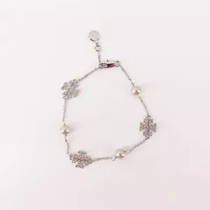 Tory Burch Edelsteine und Perlen Armband Silber OS - Bild 1 von 12