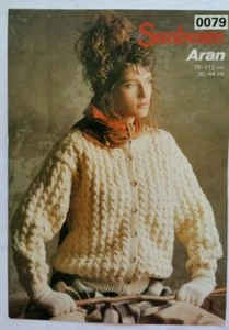 Sunbeam 0079 Ladies Banded Cable Cardigan Knitting Pattern - VGC - Picture 1 of 2