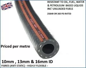 Rubber Fuel Hose Reinforced Unleaded Petrol Diesel Oil Engine Line Pipe 1 Metre - Picture 1 of 5
