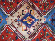 Yalameh Tribal Carpet with fabulous sky blue and camel