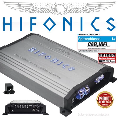 Hifonics 2000 Watt RMS 1-Kanal-Verstärker digital ZXE4000/1 Subwoofer Endstufe - Bild 1 von 2