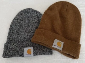 Lot Of 2 Carhartt A18 Knit Cuffed Classic Beanie Hat - Picture 1 of 4