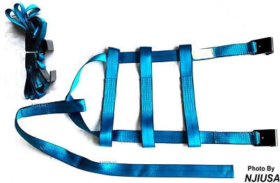 Basket Tiedown car tire Straps Tow Dolly Wheel Net Set Flat Hooks Heavy Duty B - Image 1 of 4