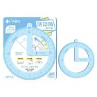 360 Degree Rotation Pointer Protractor Plastic Angle Draw Ruler  Students