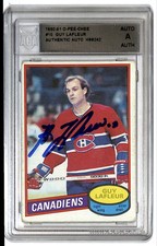1980-81 O-Pee-Chee Guy Lafleur Auto #10 AUTHENTIC