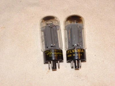 2 x 6L6GC Sylvania Tubes*Very Strong Matched (8%) Pair*#3 - Image 1 of 4