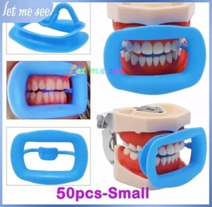 50x Blue Small Dental Silicone Mouth Opener Prop Teeth Whitening Cheek Retractor - Picture 1 of 14