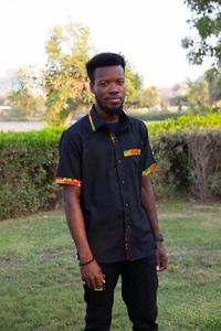 SHIRT WITH KENTE || AFRICAN SHIRT || SHIRT || SHIRT ON BLEND - Picture 1 of 3