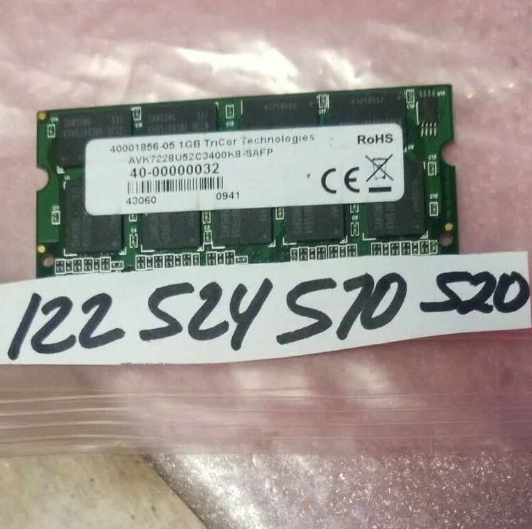 1GB DDR 2RX8  PC3200  DDR-400 64x8 18CHIPS 200PIN SODIMM ECC  UNBUFFERED RAM  - Image 1 of 1