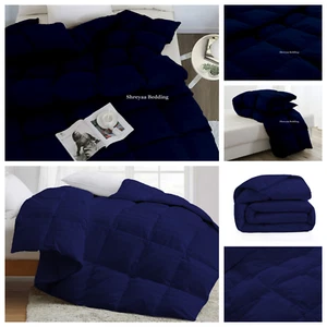Piumino blu navy Royal piumino alternativo 200/300/400 GSM cotone egiziano - Foto 1 di 21