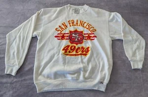 Felpa girocollo vintage San Francisco 49ers taglia L anni 90 logo 7 NFL bianca usata in ottime condizioni - Foto 1 di 7