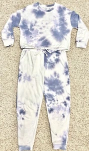 Damen Ethereal Batik Sweatshirt & Jogginghose passendes Set lila & weiß L - Bild 1 von 7