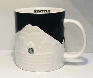 Starbucks Collector Series Seattle Skyline 3D Relief Coffee Mug Black White 2012 - Picture 1 of 4