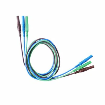 Leaderman LDM-202 Silicone Test Leads (Brown/Green/Blue) for MFTs inc. Kewtech