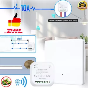 230V Funk-Empfänger 433mhz Funkschalter System Wandschalter Lichtschalter Weiß - Bild 1 von 17