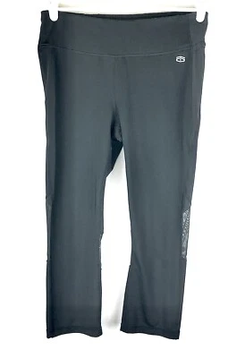 Tapout WWE 女式黑色 Capri Crop Active 紧身裤 M 码网眼及膝 S143 瑜伽 — 第 1/4 张图片