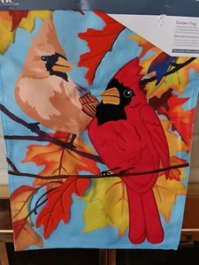 Kardinal Herbst Garten Flagge mit 3D Design - Bild 1 von 5